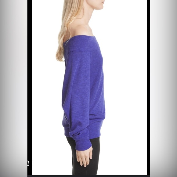 EUC Free People/We The Free/ Palisades Off Shoulder Knit Sweater Top đź’śđź’™ - Picture 2 of 6